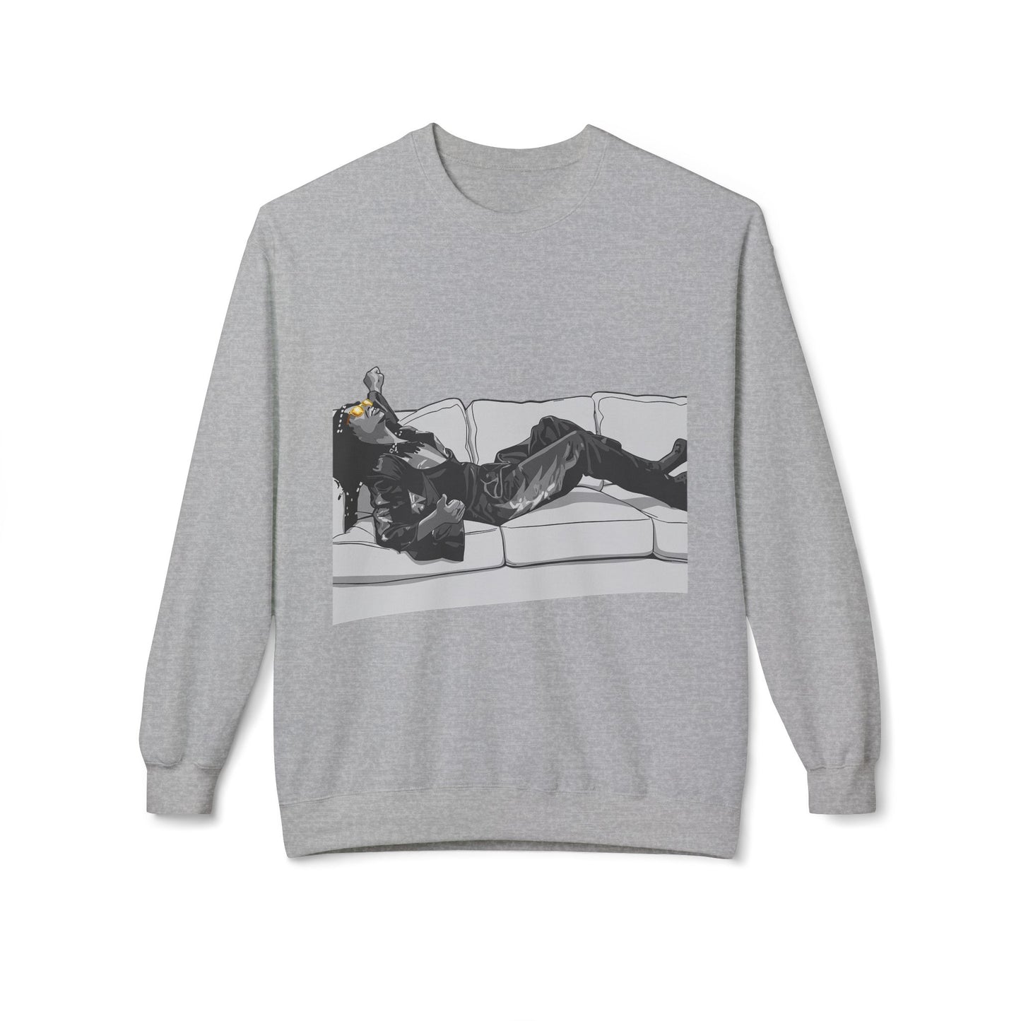 Unisex Midweight Softstyle Fleece Crewneck Sweatshirt - F*** Yo Couch