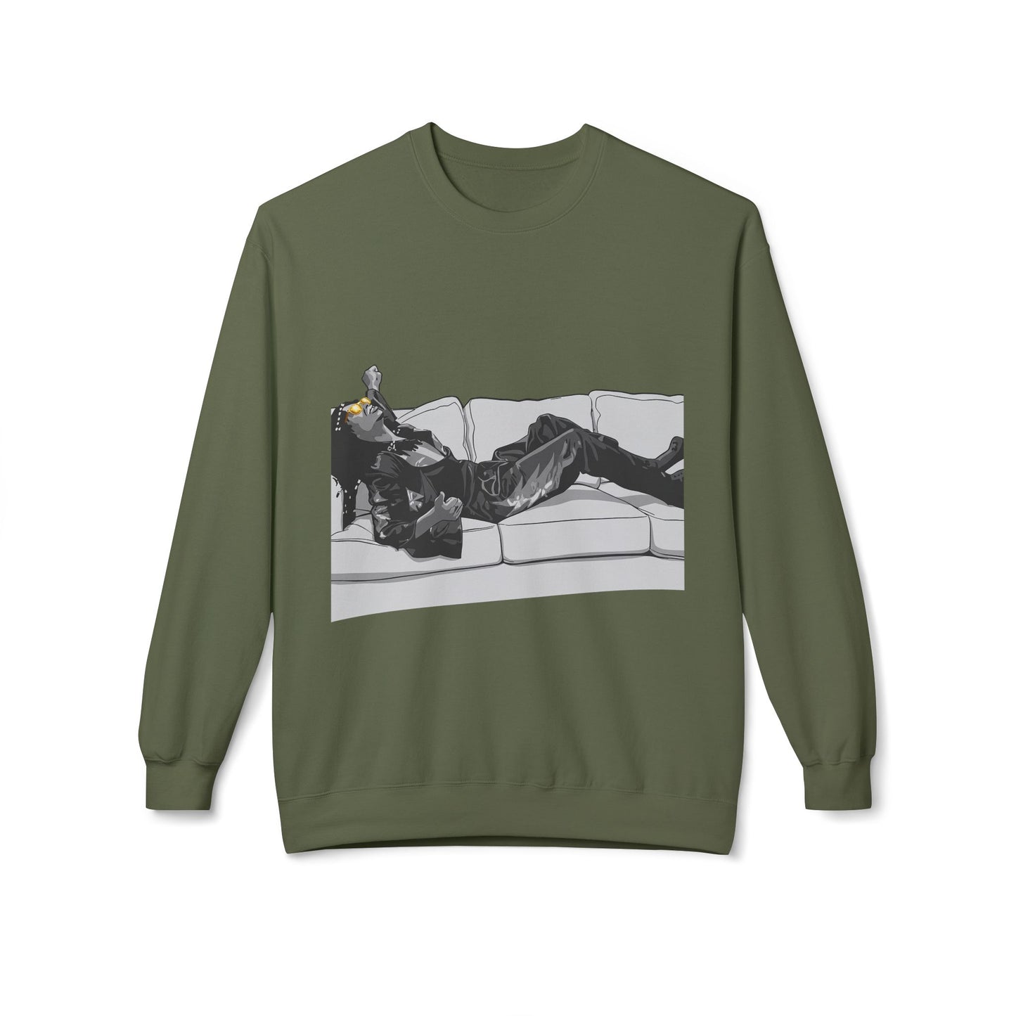 Unisex Midweight Softstyle Fleece Crewneck Sweatshirt - F*** Yo Couch