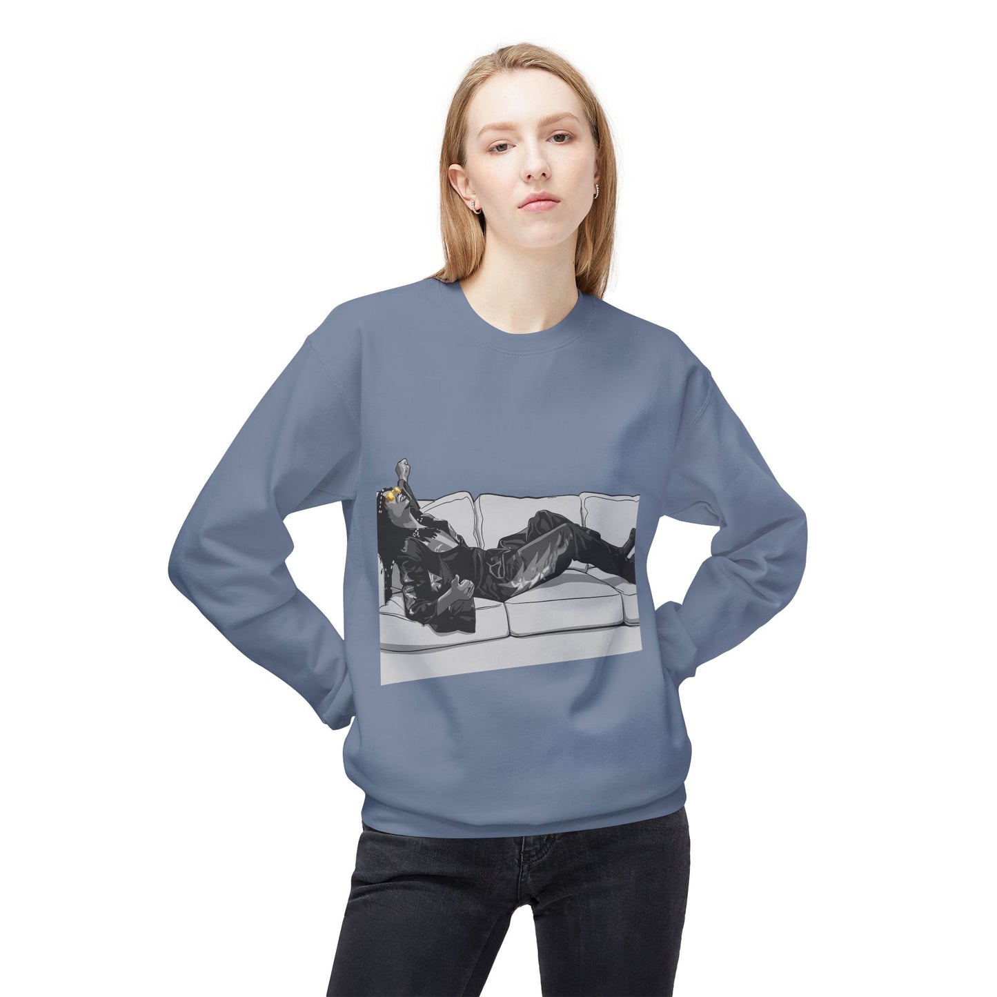 Unisex Midweight Softstyle Fleece Crewneck Sweatshirt - F*** Yo Couch